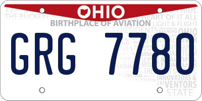 OH license plate GRG7780