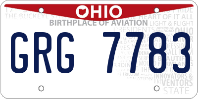 OH license plate GRG7783