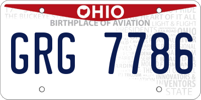 OH license plate GRG7786