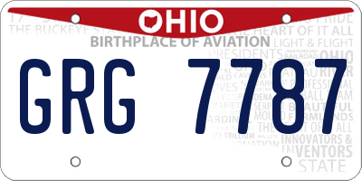 OH license plate GRG7787