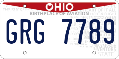 OH license plate GRG7789