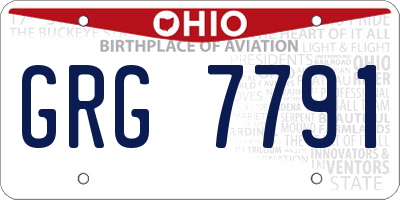 OH license plate GRG7791