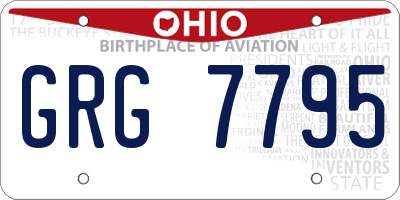 OH license plate GRG7795