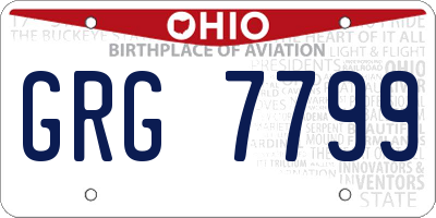 OH license plate GRG7799