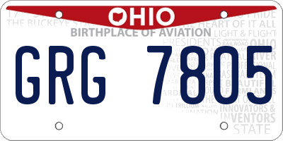 OH license plate GRG7805