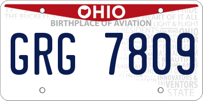 OH license plate GRG7809