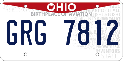 OH license plate GRG7812