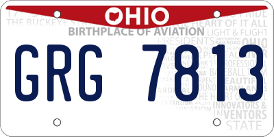 OH license plate GRG7813