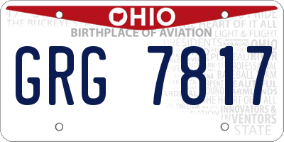 OH license plate GRG7817