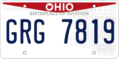 OH license plate GRG7819