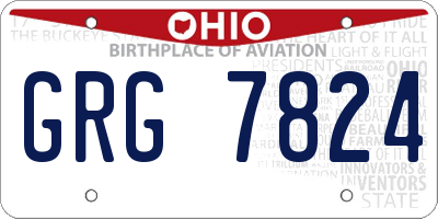 OH license plate GRG7824