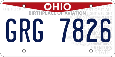 OH license plate GRG7826