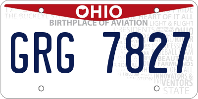 OH license plate GRG7827
