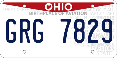 OH license plate GRG7829