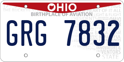 OH license plate GRG7832