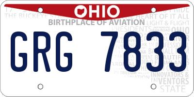 OH license plate GRG7833