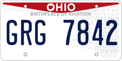 OH license plate GRG7842