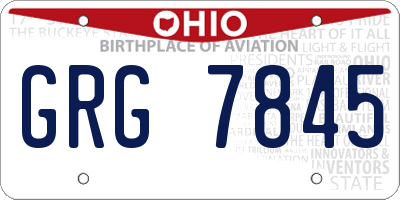 OH license plate GRG7845