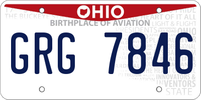 OH license plate GRG7846