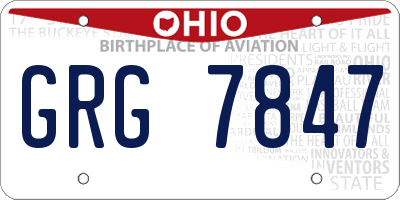 OH license plate GRG7847