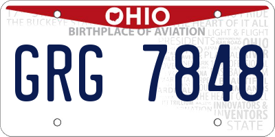 OH license plate GRG7848
