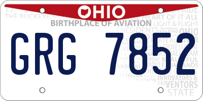 OH license plate GRG7852