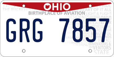 OH license plate GRG7857