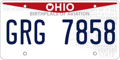 OH license plate GRG7858