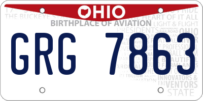 OH license plate GRG7863