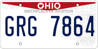 OH license plate GRG7864