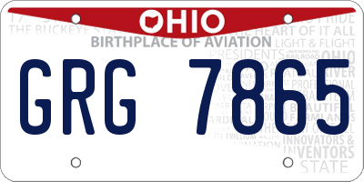 OH license plate GRG7865