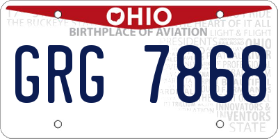 OH license plate GRG7868