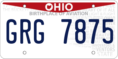 OH license plate GRG7875