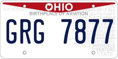 OH license plate GRG7877