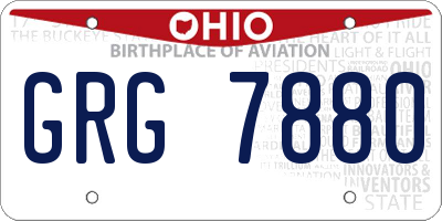 OH license plate GRG7880