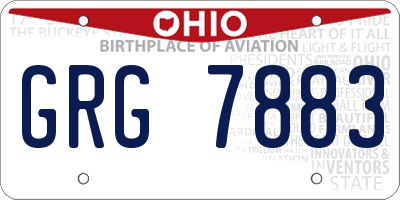OH license plate GRG7883