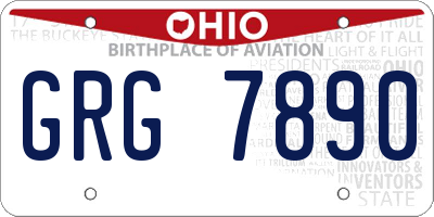 OH license plate GRG7890