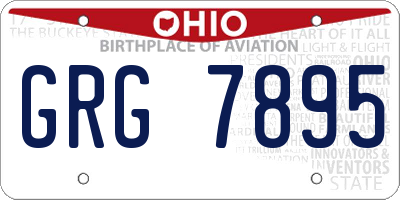 OH license plate GRG7895