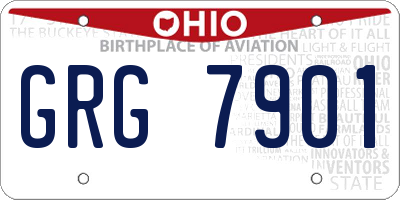 OH license plate GRG7901