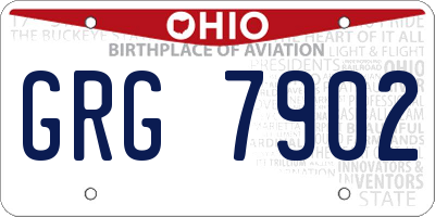 OH license plate GRG7902