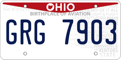OH license plate GRG7903