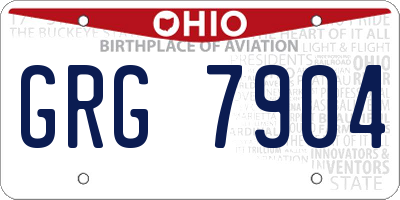 OH license plate GRG7904