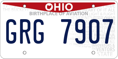 OH license plate GRG7907
