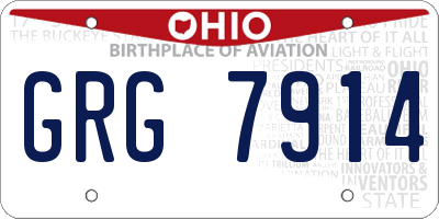 OH license plate GRG7914