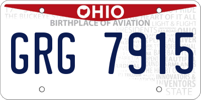 OH license plate GRG7915