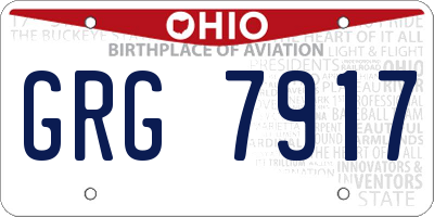 OH license plate GRG7917