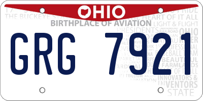 OH license plate GRG7921