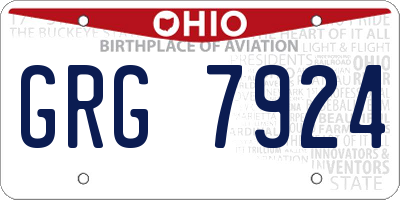 OH license plate GRG7924