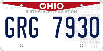 OH license plate GRG7930