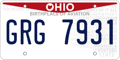 OH license plate GRG7931